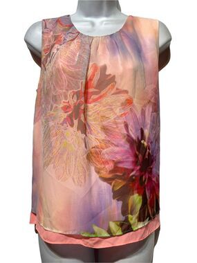 fylo london sleeveless floral layered blouse Size S